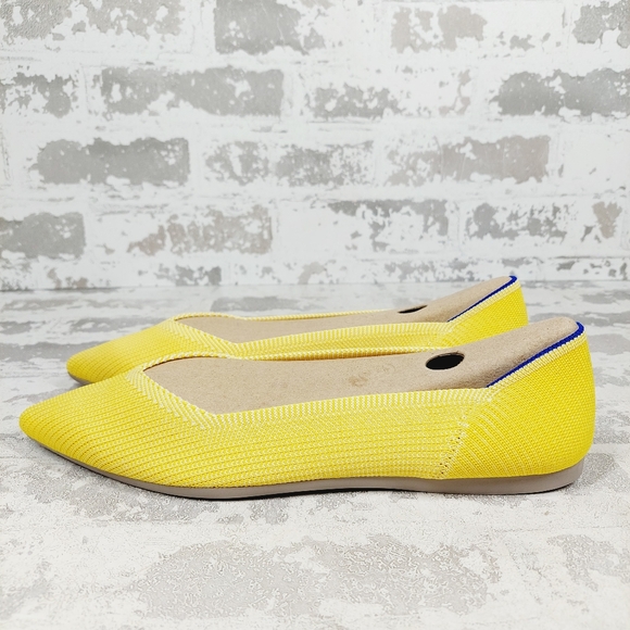 NEW Rothy's The Flat YellowKnit Pointy Toe Slip On Comfy Loafers W949